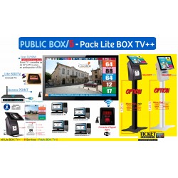 PACK PublicBOX TV5 - Gestion d'attente pour SERVICES PUBLICS, configurable de 1 à 5 Postes - Ecran TV NON Fourni