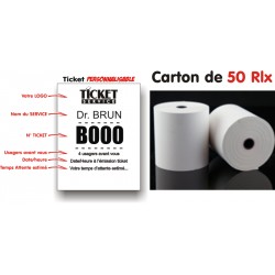 Carton de 50 rouleaux thermique pour impression de tickets 