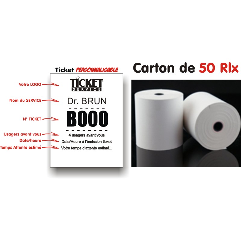 Rouleau d'impression en papier thermique pour caisses