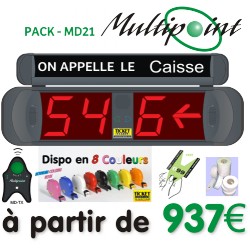 PACK MULTIPOINT MD21 (2+1) - Gestion d'attente pour PHARMACIES, configurable jusqu' à 09 Caisses