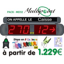 PACK MULTIPoint MD32 (3+2) - Gestion d'attente pour PHARMACIES, configurable jusqu' à 15 Guichets