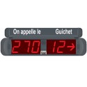 Afficheur 3+2 Chiffres lumineux rouge et flèche indication du guichet 