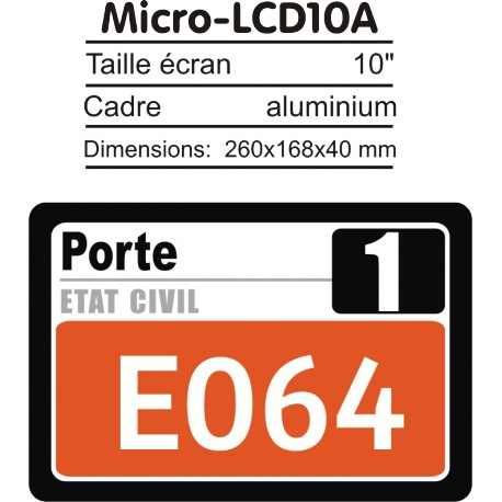 Ecran LCD 10' répétiteur de numéro pour Caisses/Bureau/Poste/... pour PharmaBOX TV-MT
