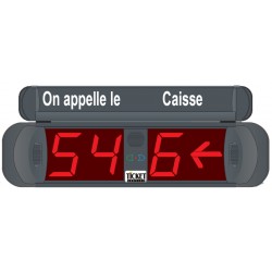 Afficheur 2+1 Chiffres lumineux rouge et flèche indication n° caisse