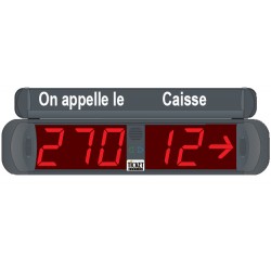 Afficheur 3+2 Chiffres lumineux rouge et flèche indication du numéro de caisse