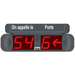 Afficheur 2+1 Chiffres lumineux rouge et flèche indication n° Porte