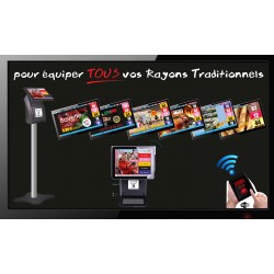 PACK TV++ - Gestion d'attente Clients configurable jusqu'à 5 Rayons - Ecran TV NON Fourni